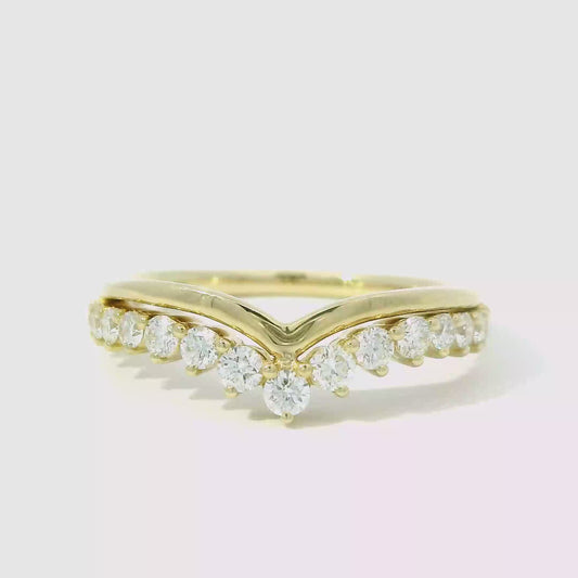 Chevron  Diamond Wedding Band