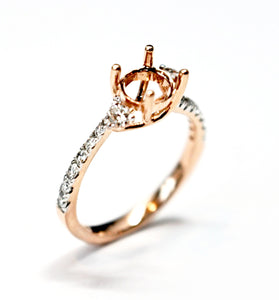 Diamondaire 3 Stone Engagement Ring in 14kt Rose Gold