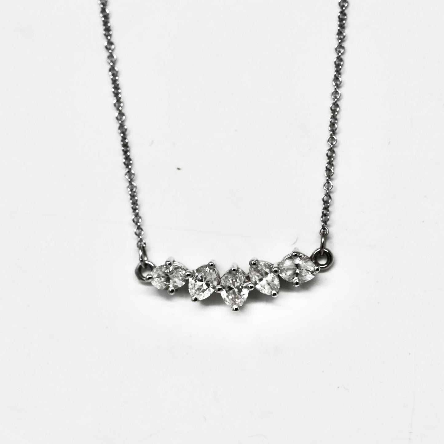 5 Stone Diamond Oval Necklace
