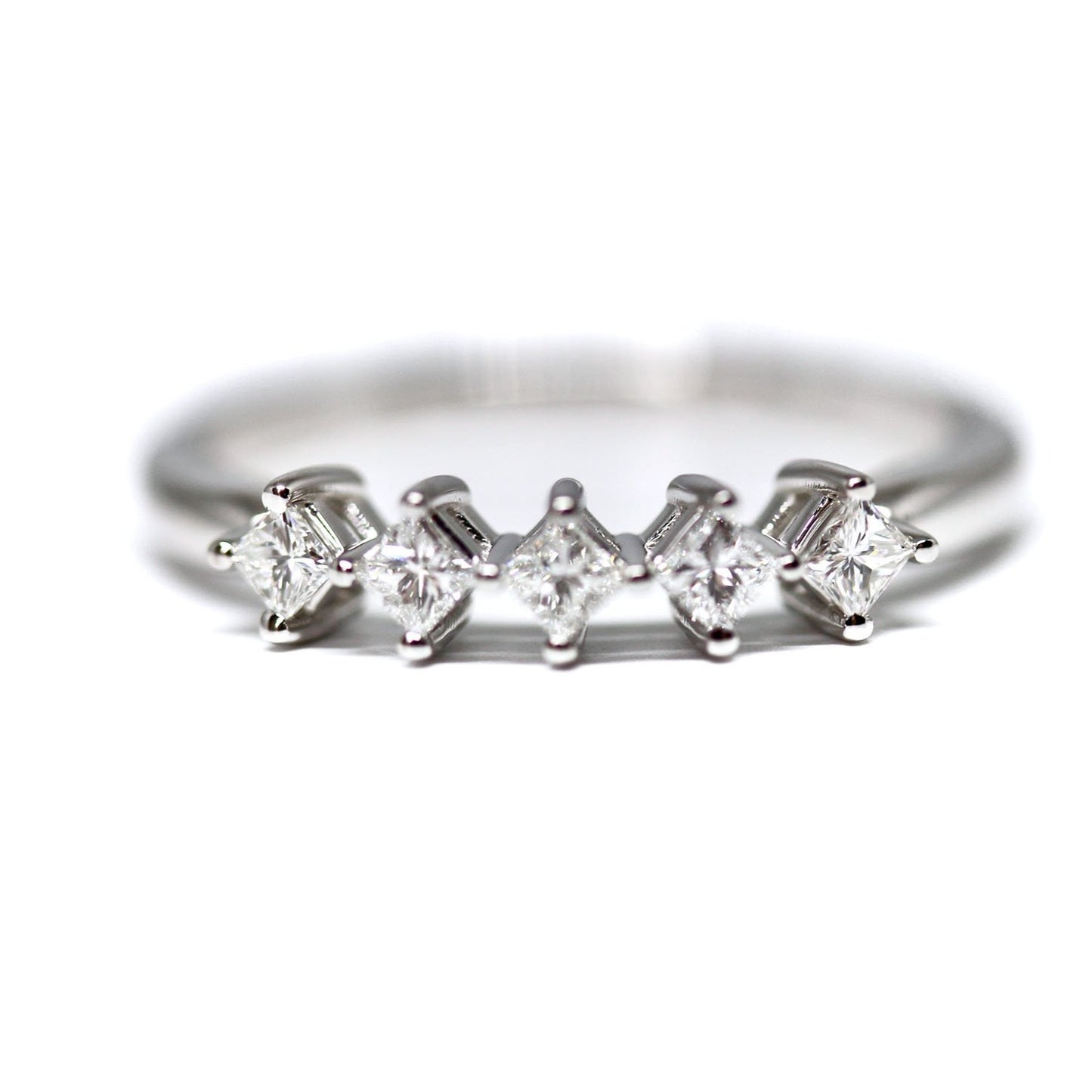 1/2CT 5 Stone Princess Cut Diamond Wedding Band