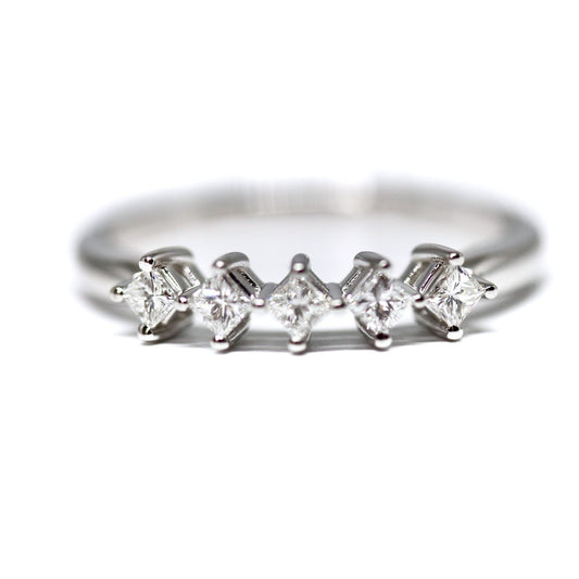 1/2CT 5 Stone Princess Cut Diamond Wedding Band
