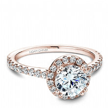 Rose gold diamond halo engagement ring