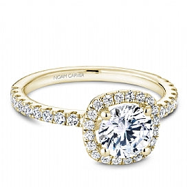 Yellow Gold Double Halo engagement ring