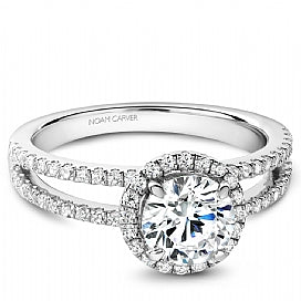 split shank halo engagement ring