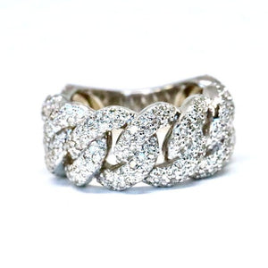Thick Pave Diamond Cuban Link Band in SOLID 14kt YELLOW, ROSE, or WHITE GOLD