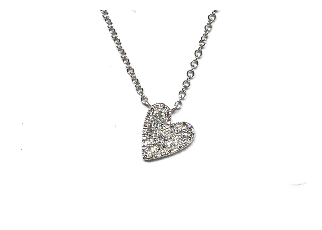 Pave heart diamond  necklace