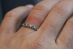 Dainty Emerald and Diamond Stackable