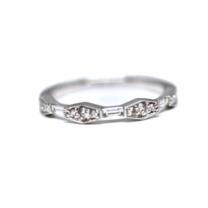Baguette and Round Diamond Stackable