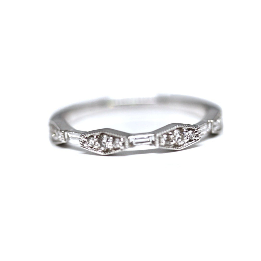 Baguette and Round Diamond Stackable