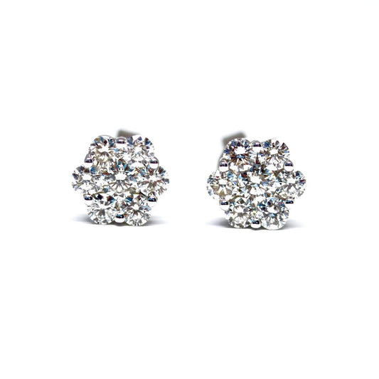 Diamond cluster earrings