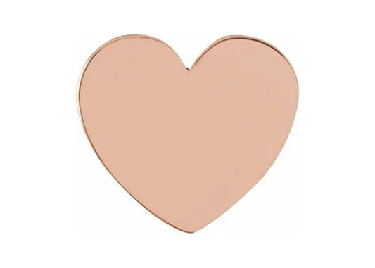 10mm Heart Charm in Solid 14k Gold