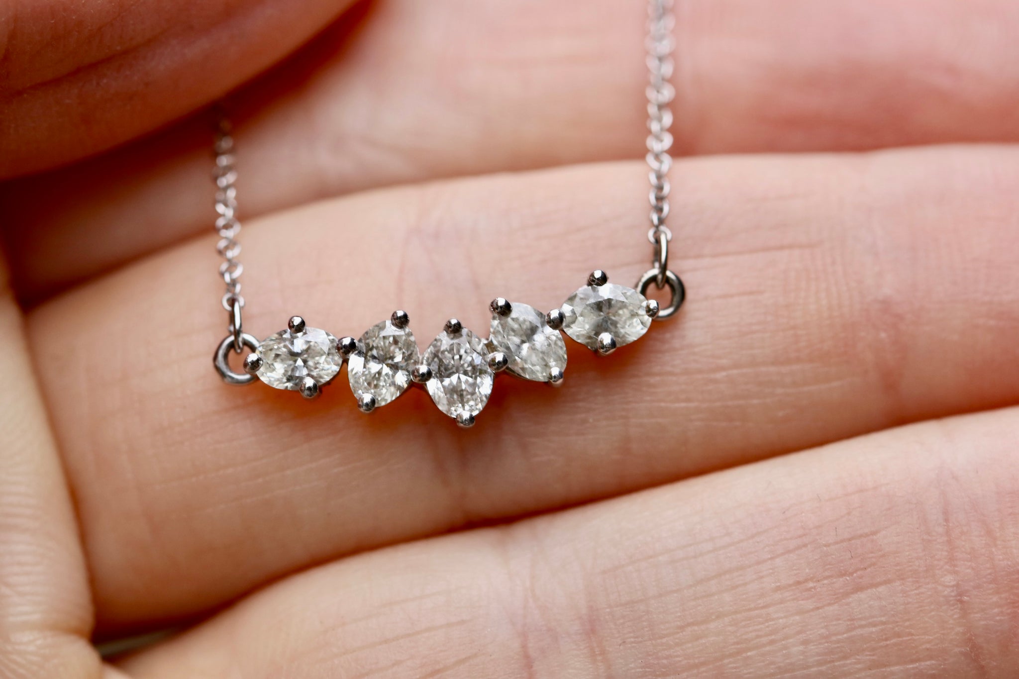 Amun 6 Carat Pear Shape Diamond Pendant Necklace Platinum | Nekta New York