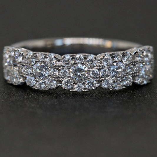 5 stone diamond halo wedding band