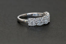 5 Stone Diamond Halo Cluster Band 0.77tcw in Solid 14kt Gold