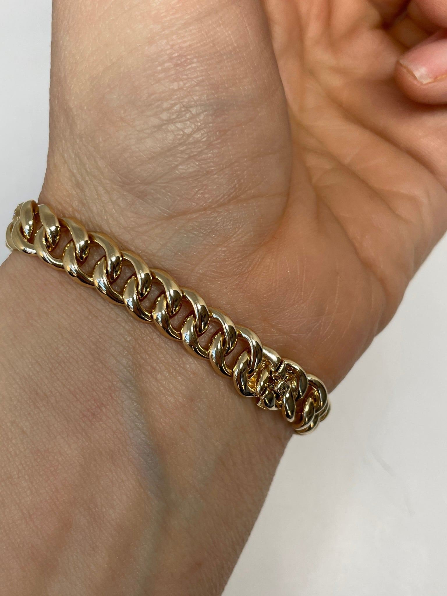 White Gold Cuban Link Bracelet