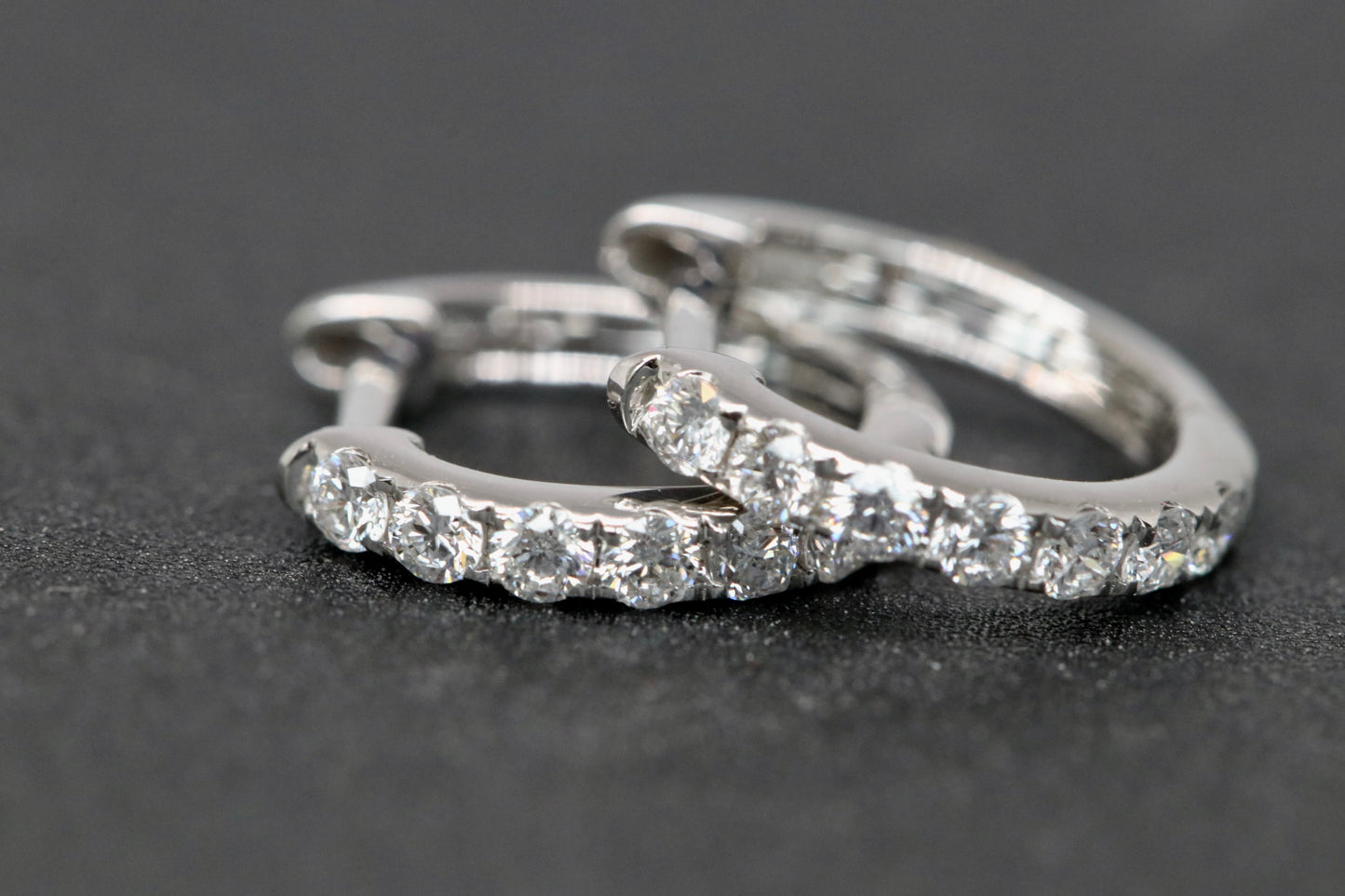 Shared Prong Diamond Hoop Earrings