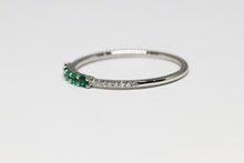 Slim Emerald and Diamond Stackable