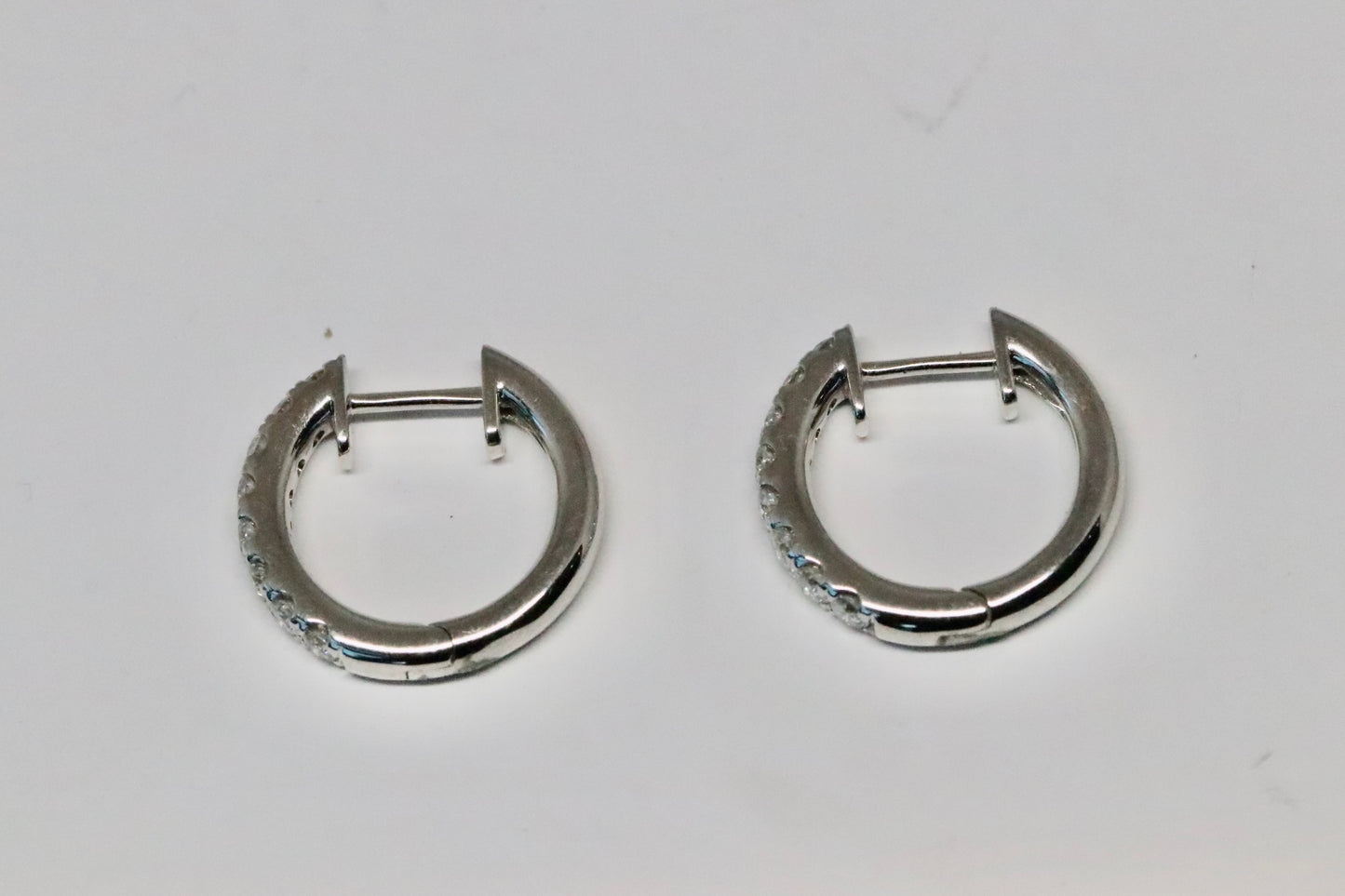 Shared Prong Diamond Hoops