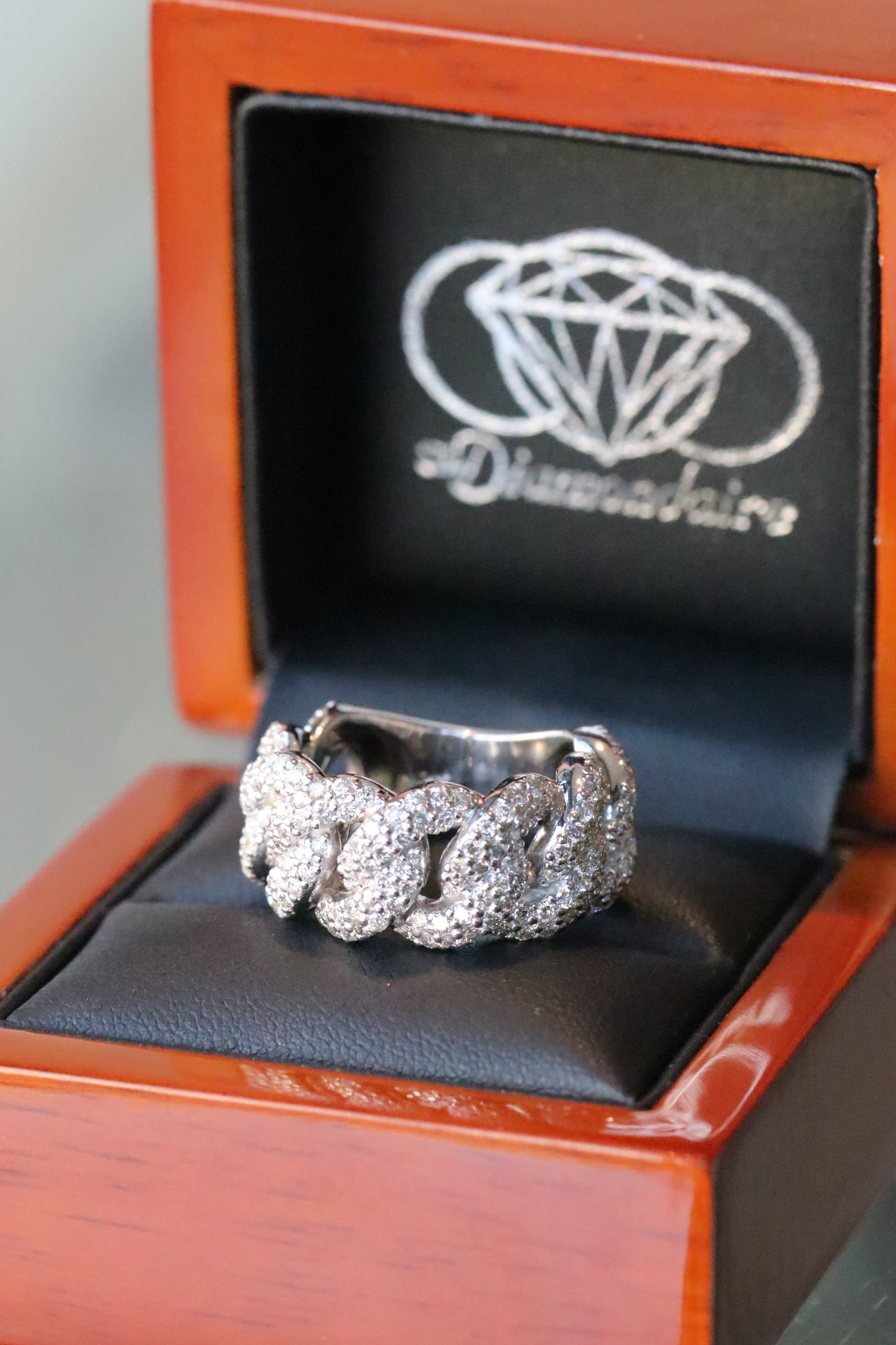 Thick Pave Diamond Cuban Link Band in SOLID 14kt YELLOW, ROSE, or WHITE GOLD