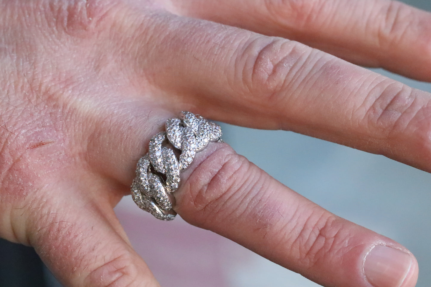 Thick Pave Diamond Cuban Link Band in SOLID 14kt YELLOW, ROSE, or WHITE GOLD