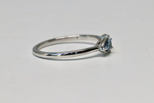 Slim Aquamarine and Diamond Ring