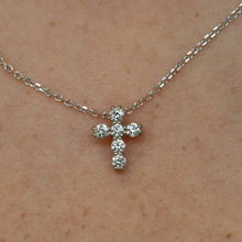 Diamond Cross Necklace with Lots of POP and Sparkle in 14kt Rose, White, or Yellow Gold