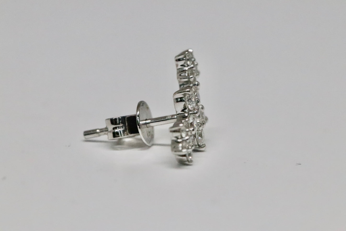 Diamond Floral Earring Climbers in 14kt Gold