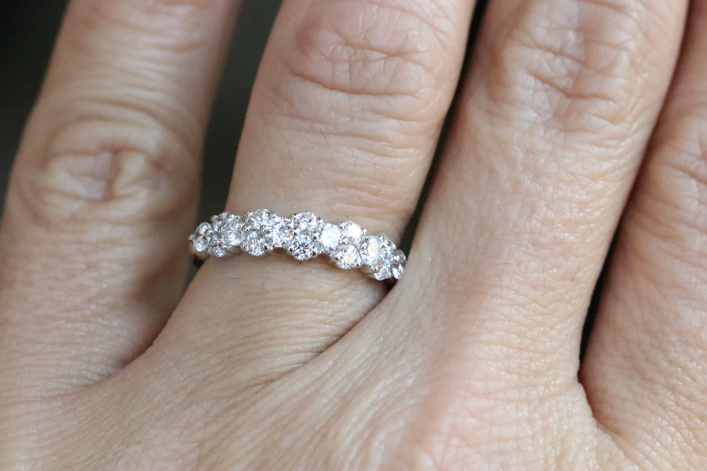 Cluster Scalloped Diamond Band