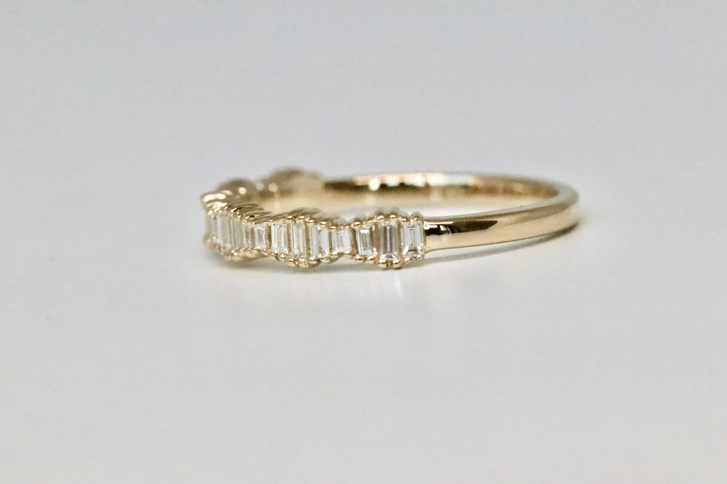 Graduated Baguette Diamond Stackable Ring in 14kt Solid Gold