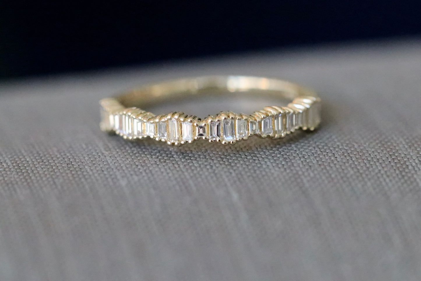 Graduated Baguette Diamond Stackable Ring in 14kt Solid Gold