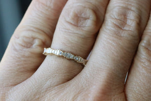 Graduated Baguette Diamond Stackable Ring in 14kt Solid Gold