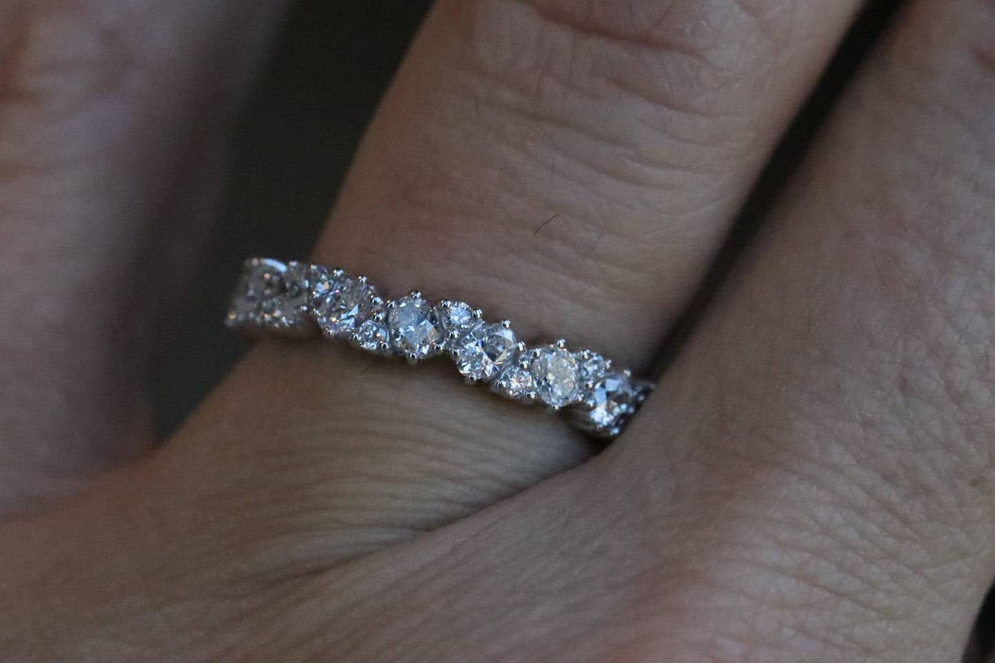 Oval and Round Cut Stackable Ring in Solid 14kt