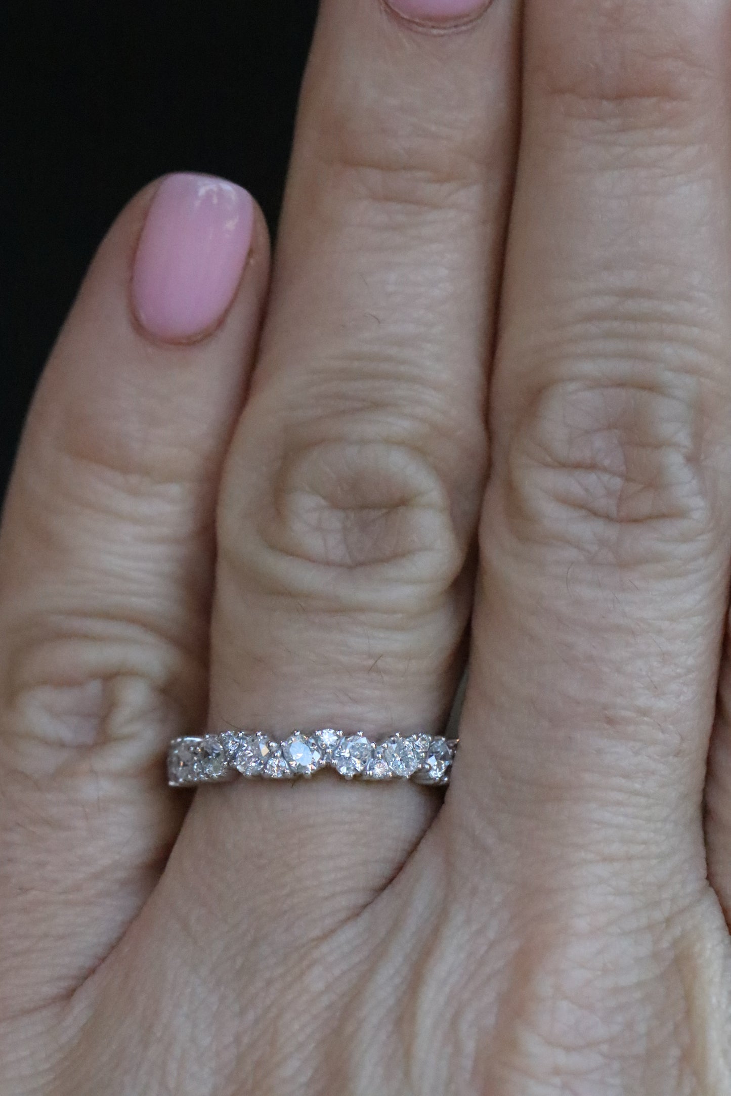 Oval and Round Cut Stackable Ring in Solid 14kt