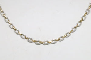 Diamond Paperclip Chain in 14kt Yellow and White Gold