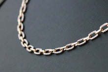 Diamond Paperclip Chain in 14kt Yellow and White Gold
