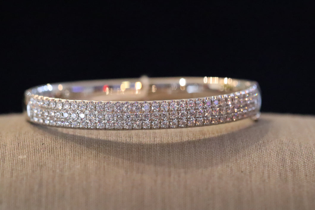 Windsor Collection 18KWG Pave Diamond Flat Cuff Bracelet