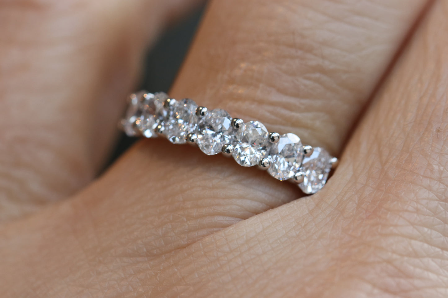7 Stone Diamond Wedding Band in 18K