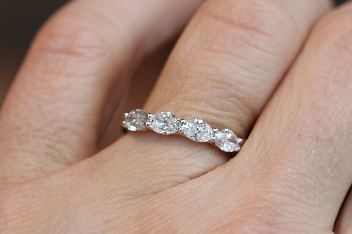 5 Stone Oval Cut Wedding Band