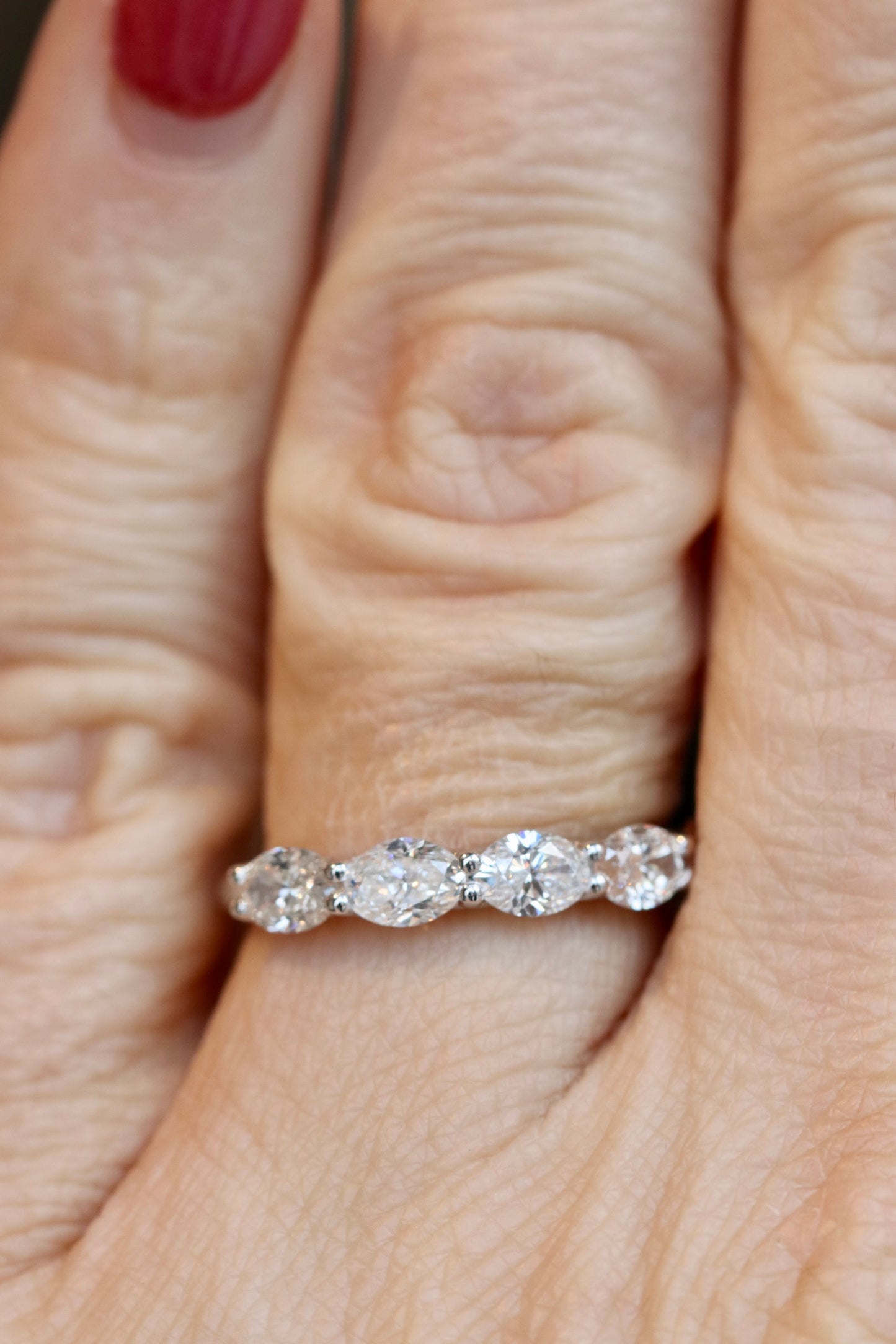 5 Stone Oval Cut Wedding Band