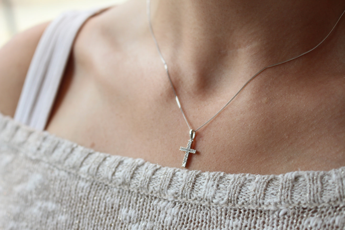 Small Diamond Cross Pendant