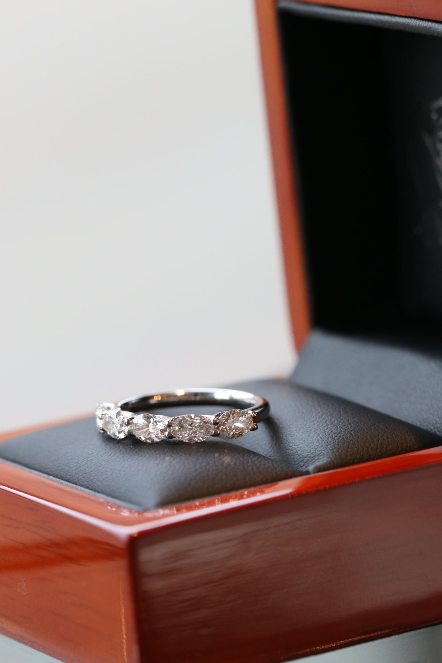 5 Stone Oval Cut Wedding Band