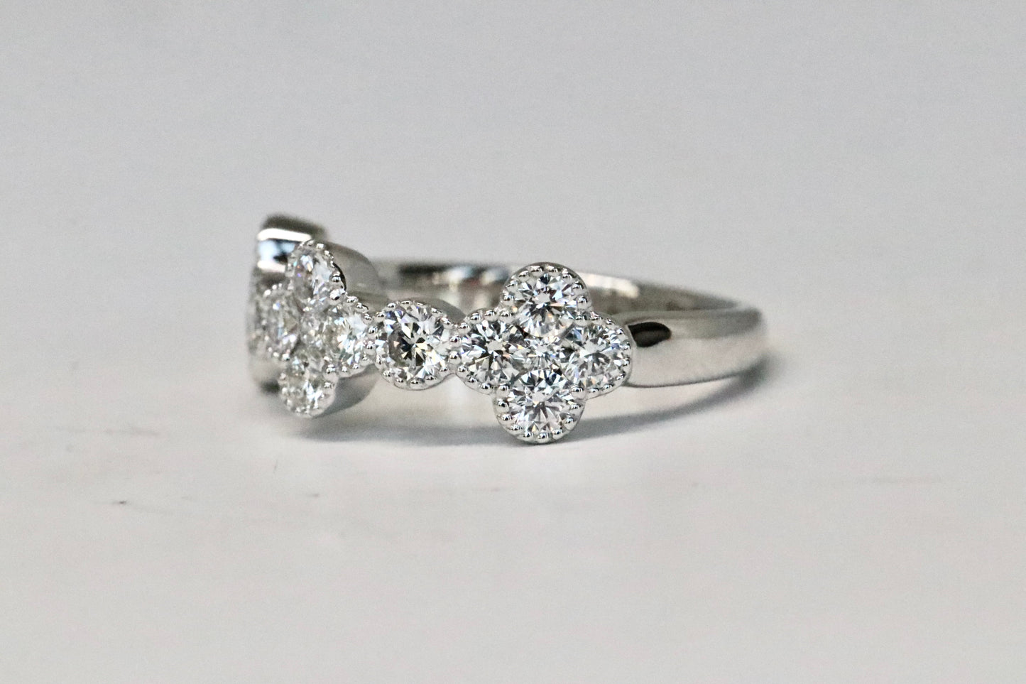 3 Clover Diamond Ring in 14kt Gold