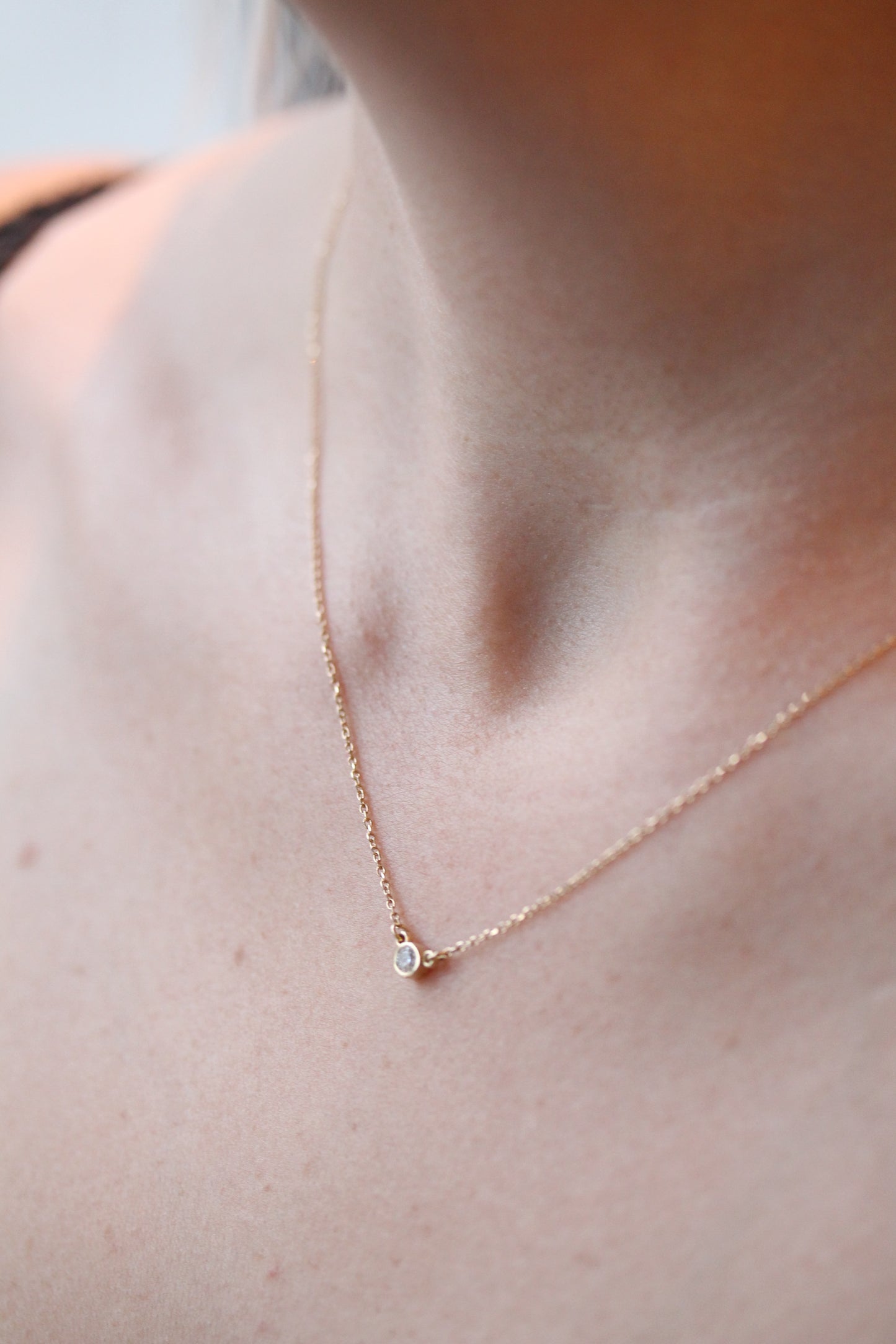 Timeless Bezel Set Round Diamond Pendant In 14kt Gold