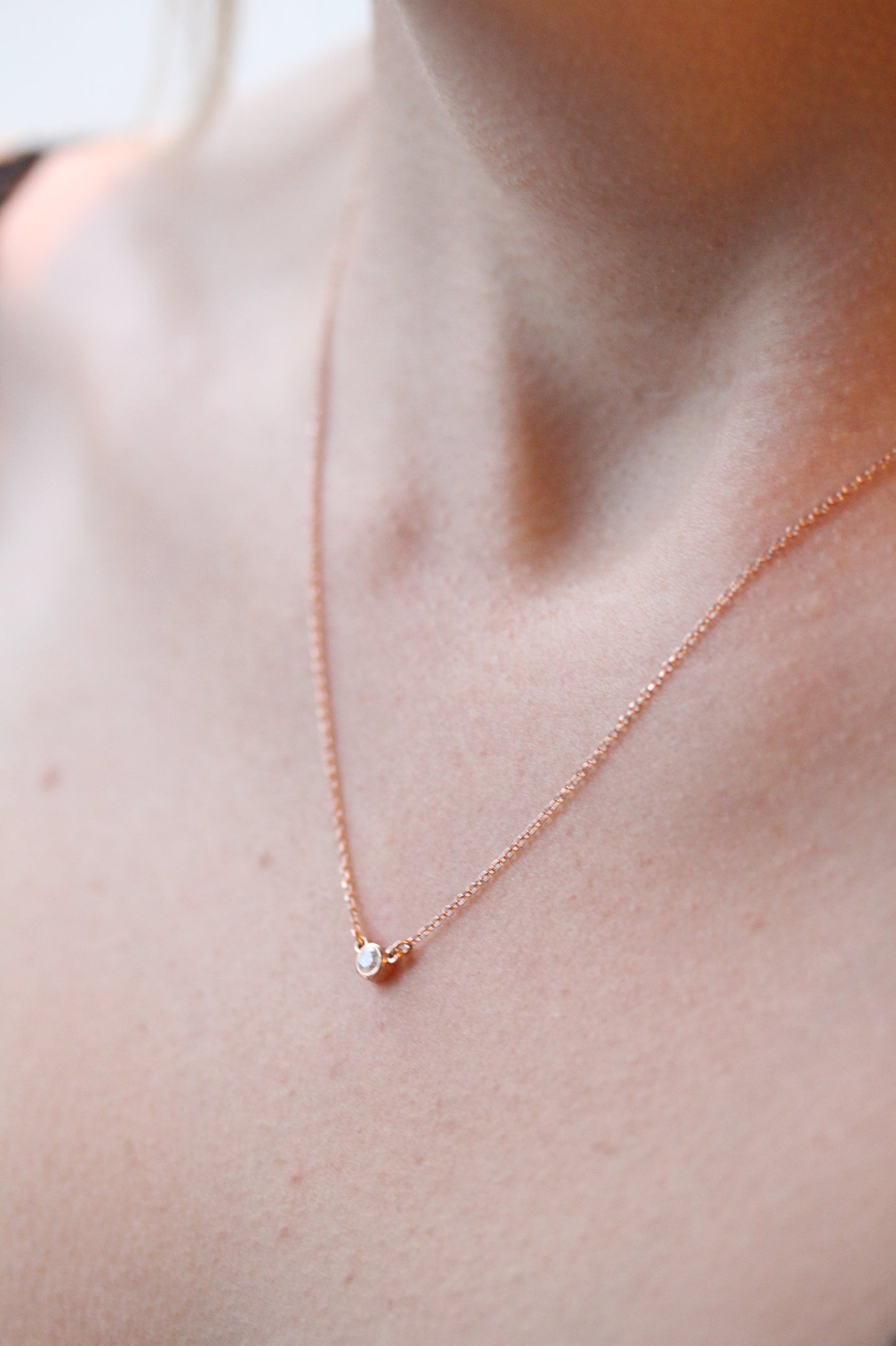 Timeless Bezel Set Round Diamond Pendant In 14kt Gold