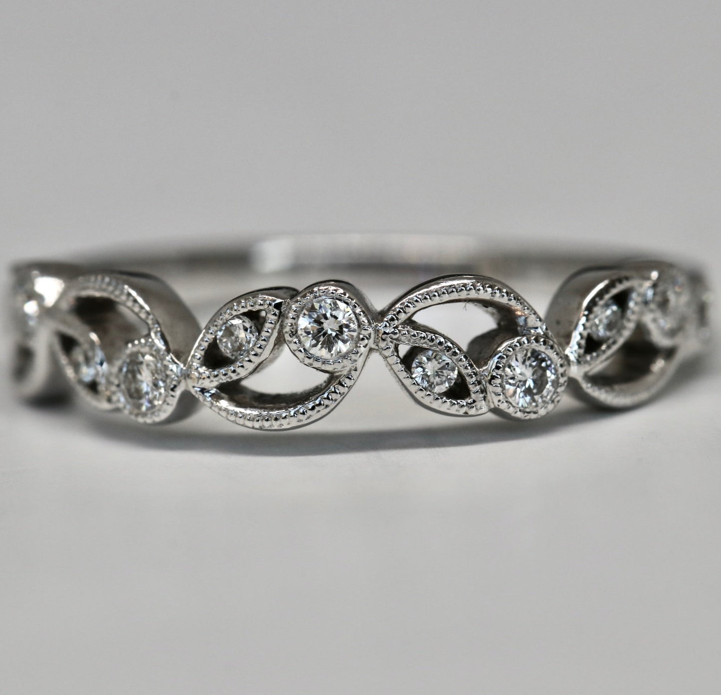 Floral Diamond Wedding Band