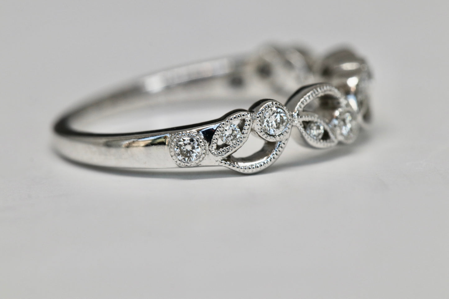 Floral Diamond Wedding Band