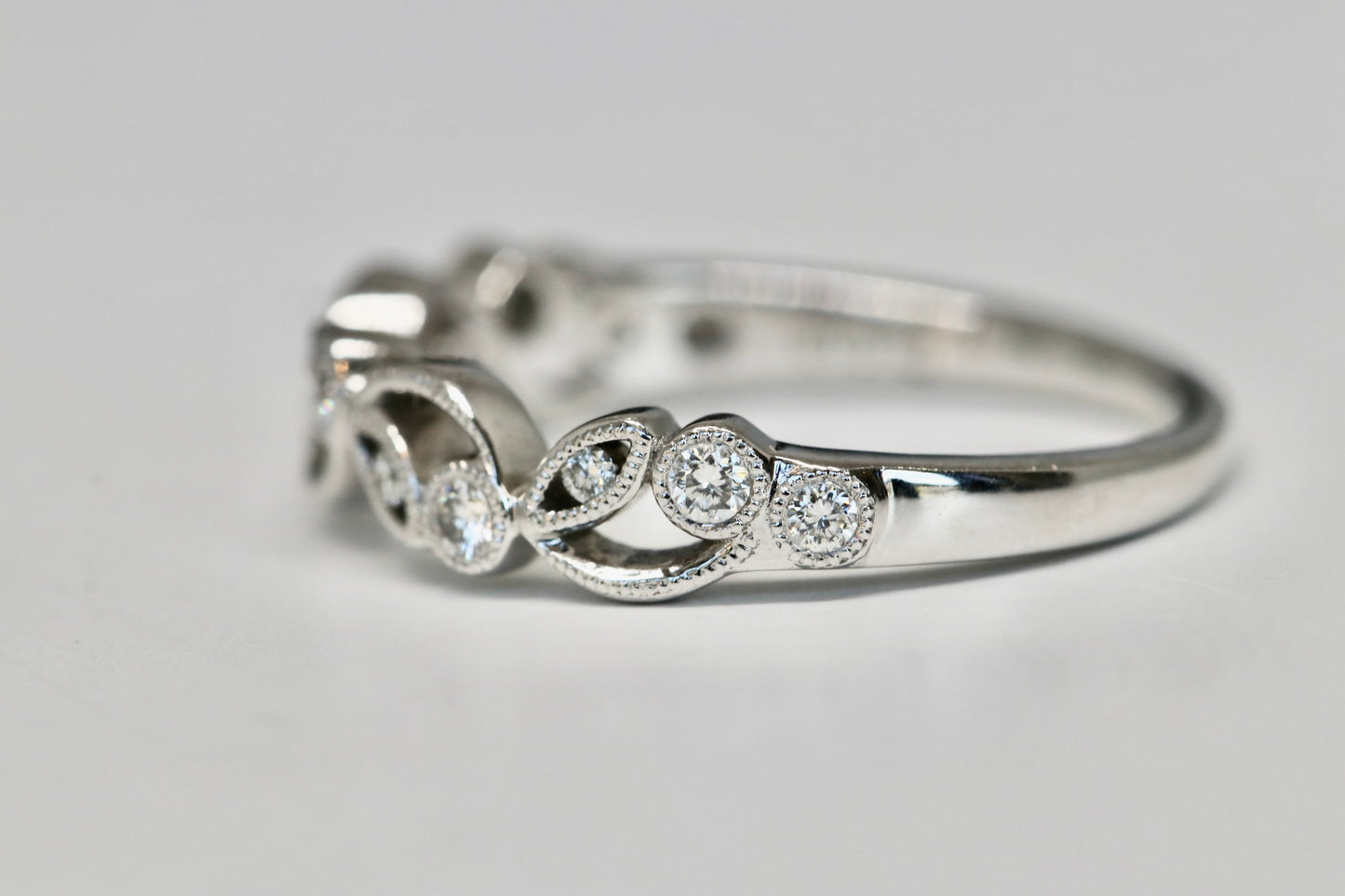 Floral Diamond Wedding Band