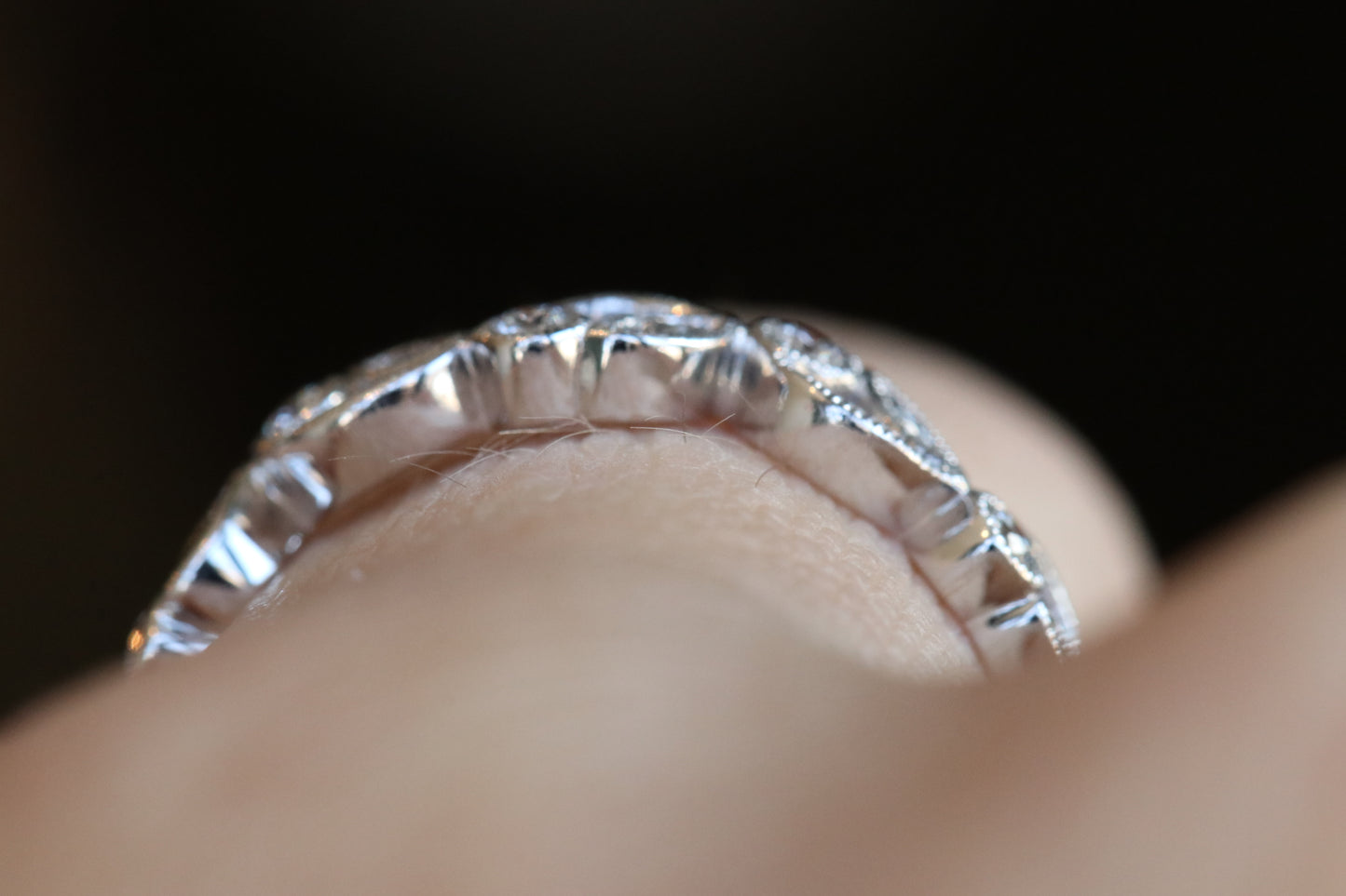 Floral Diamond Wedding Band