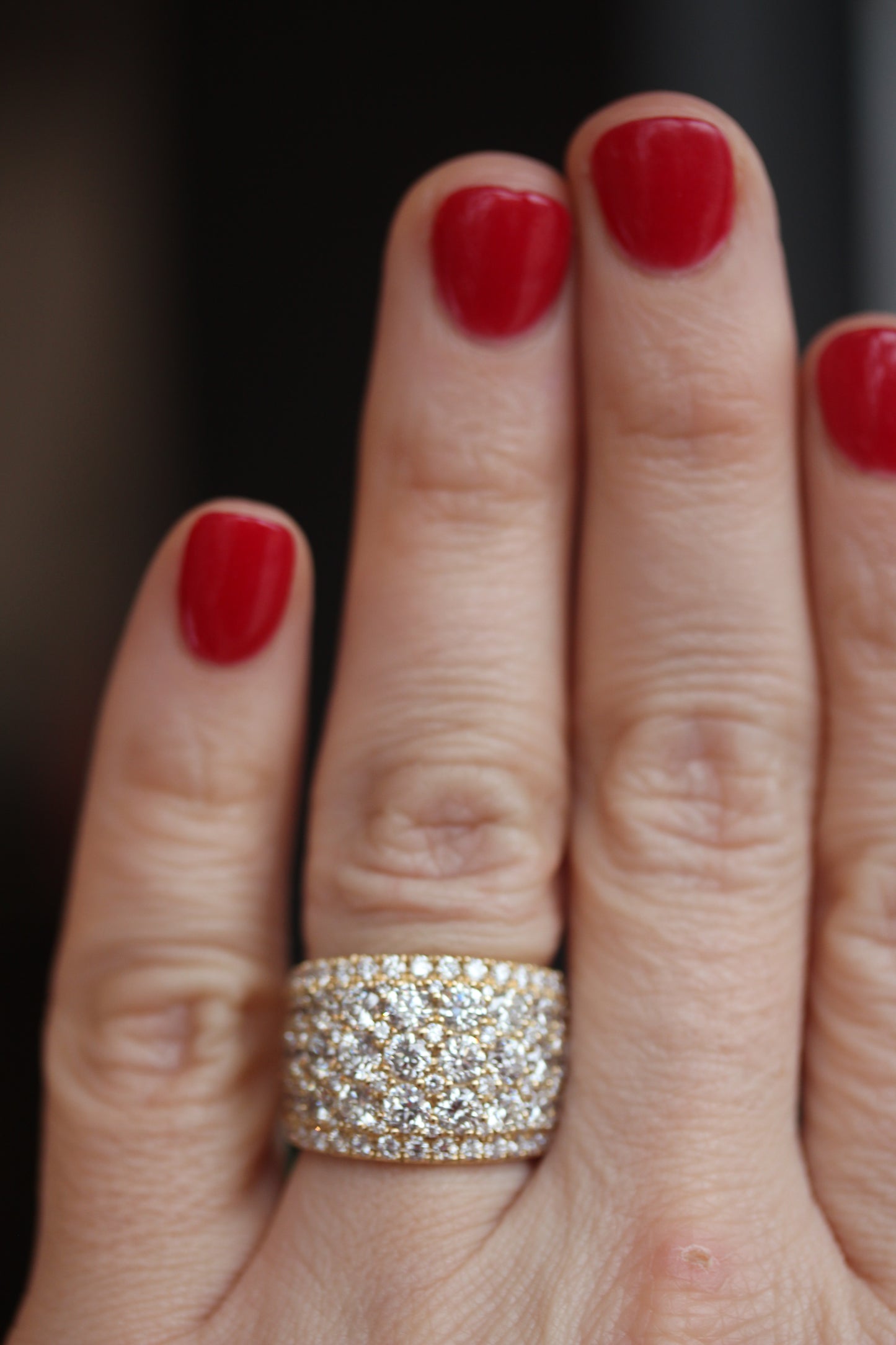 Wide Diamond Fashion Ring in 14kt Yellow Gold