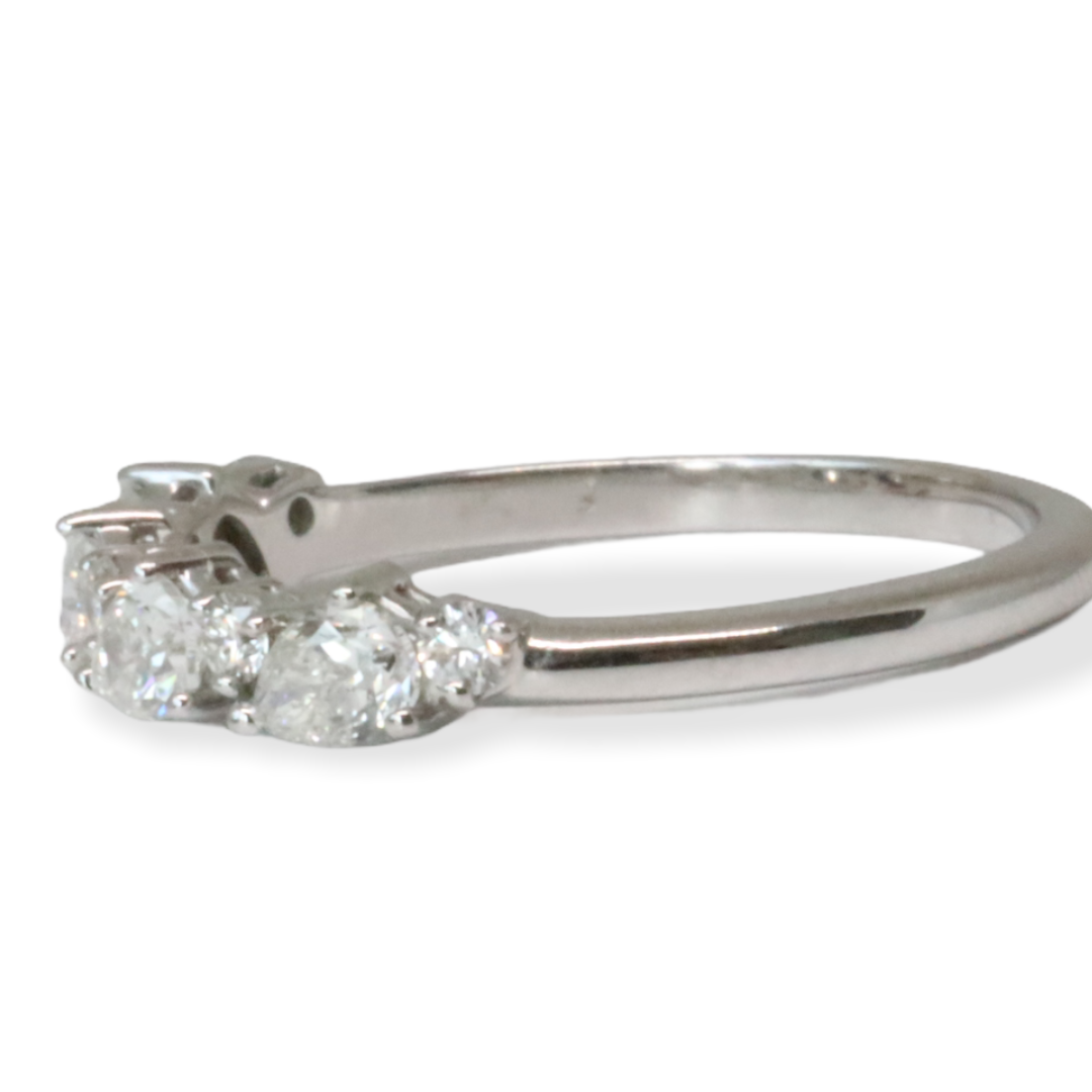 Alternating Pear and Round Diamond Wedding Band